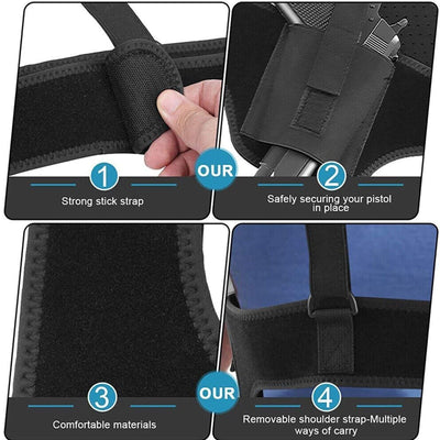 Tactical Concealed Carry Shoulder Waist Pistol Hand Gun Holder Holster features strong stick strap and comfortable materials.