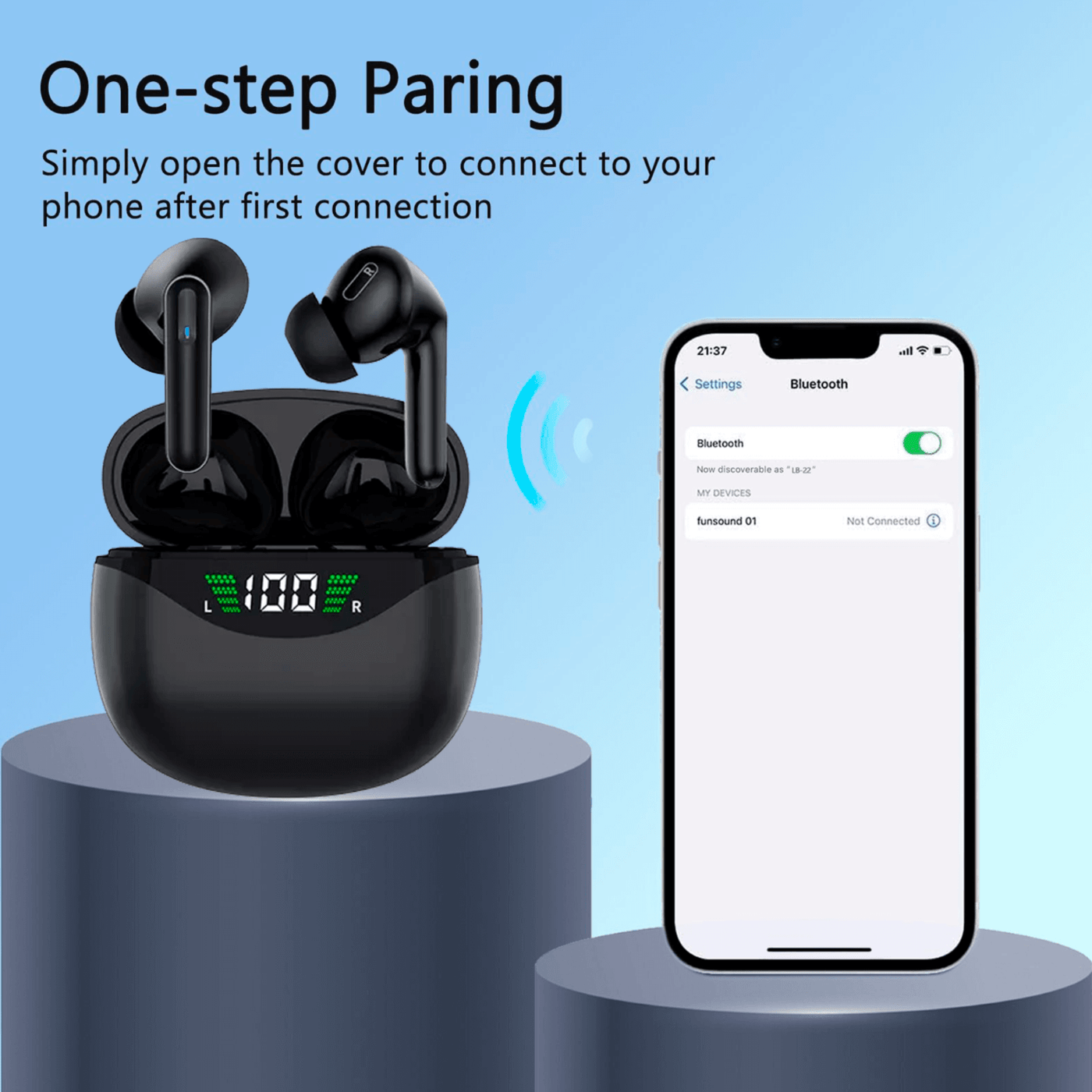 Bluetooth Earbuds Headset 5.3 Wireless Noise Cancelling TWS Trucker
