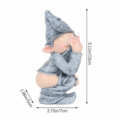 Pooping Naughty Gnome Miniature Statue Funny Resin Dwarf Home Garden