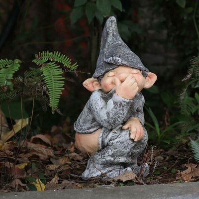Pooping Naughty Gnome Miniature Statue Funny Resin Dwarf Home Garden