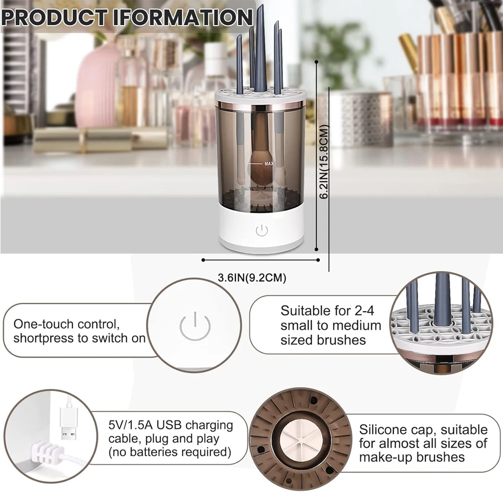 Automatic Brush Cleaner Electric Makeup Brush Cleaning Machine Fast