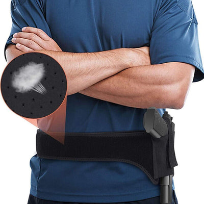 Tactical Concealed Carry Shoulder Waist Pistol Hand Gun Holder Holster on a person demonstrating the product.