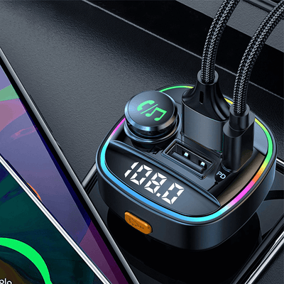 Bluetooth 5.0 Car Wireless FM Transmitter Adapter USB PD Charger AUX