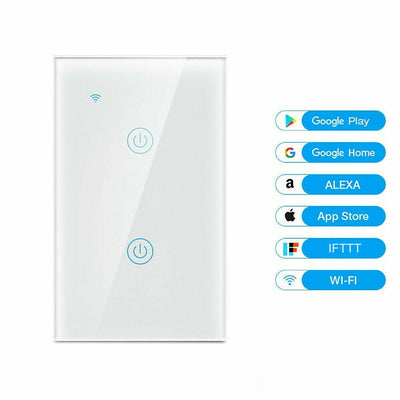 1/2/3/4 Gang WiFi Smart Wall Touch Light Switch Glass Panel For