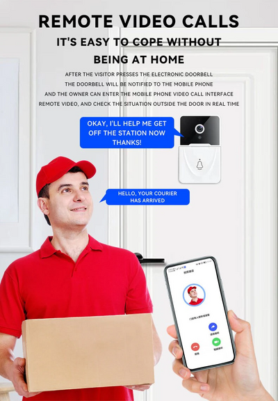 Wireless Security WiFi Smart Doorbell Intercom Video Camera Bell Chime