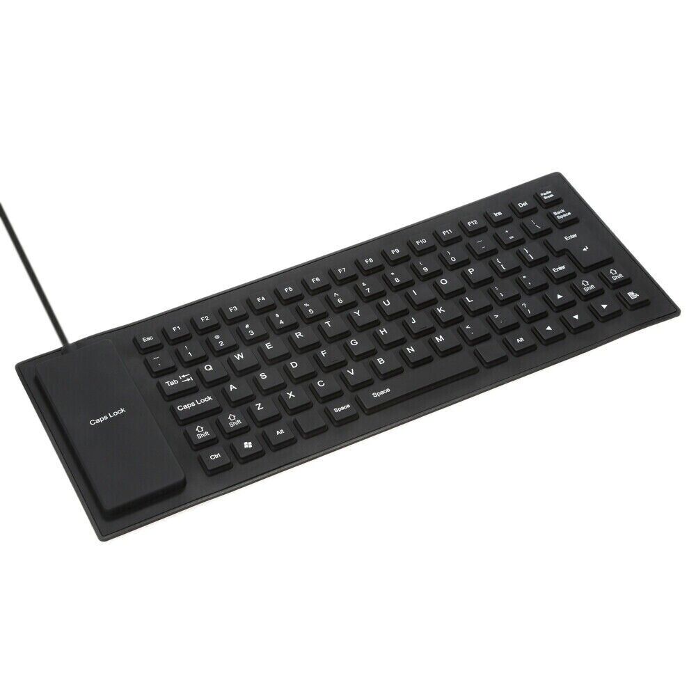 Waterproof Silicone Keyboard Foldable Flexible USB Dustproof DirtProof