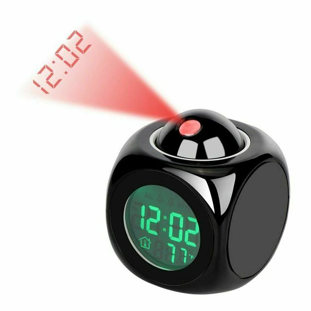 LED Projection Alarm Clock Digital LCD Display Voice Talking Weather