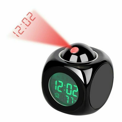 LED Projection Alarm Clock Digital LCD Display Voice Talking Weather