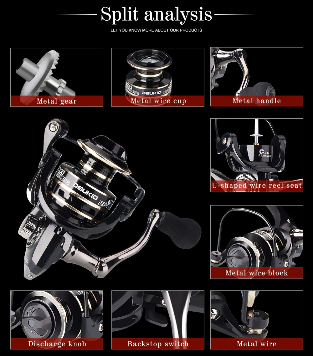 12BB Metal Spinning Fishing Reel 5.2:1 Freshwater Saltwater Left Right