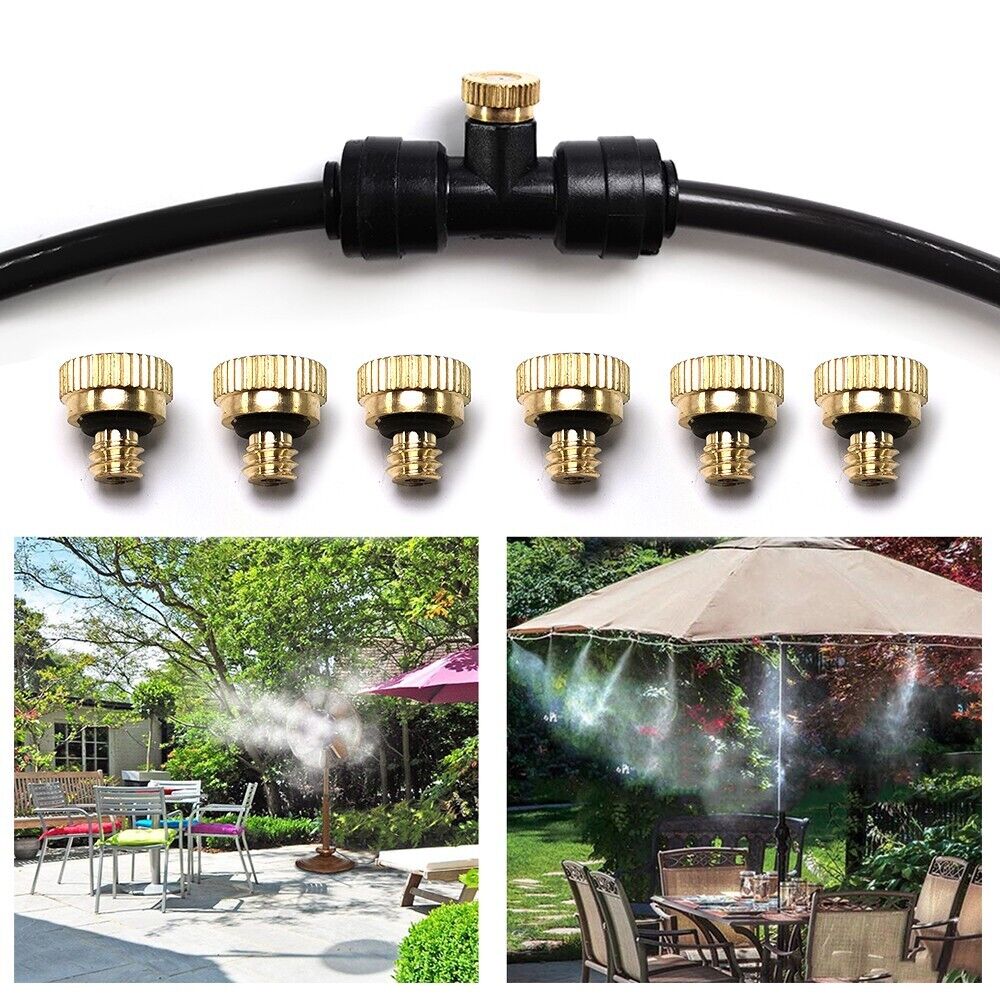 20x Brass Misting Nozzles Mister Sprinkler Outdoor Cooling System