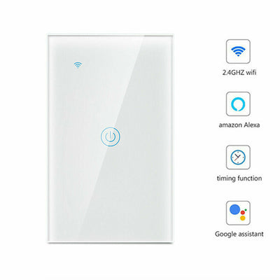 1/2/3/4 Gang WiFi Smart Wall Touch Light Switch Glass Panel For