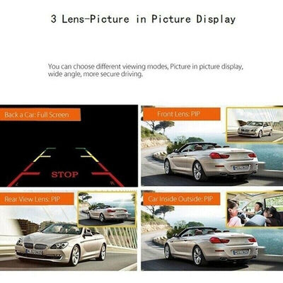 1080P 4" Dual Lens HD Car DVR Rearview Video Dash Cam Recorder Camera