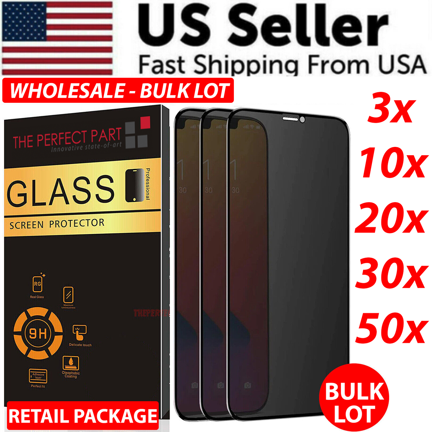 Privacy Screen Protector Tempered Glass Lot For iPhone 15 14 13 12 11