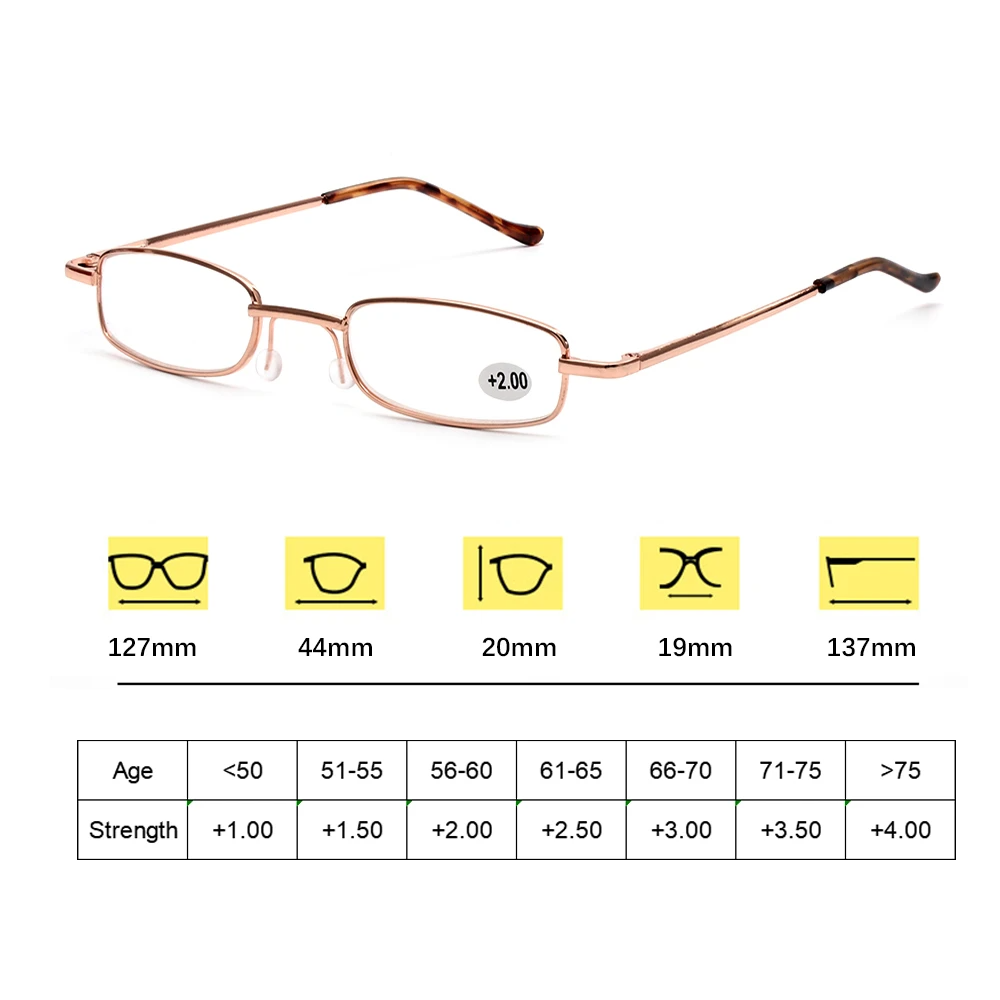 Classic HD Spring Compact Reading Glasses Readers Travel Slim Design