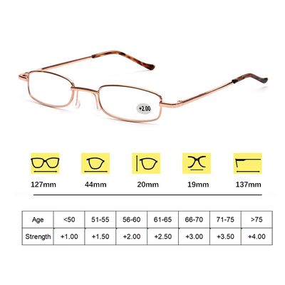 Classic HD Spring Compact Reading Glasses Readers Travel Slim Design