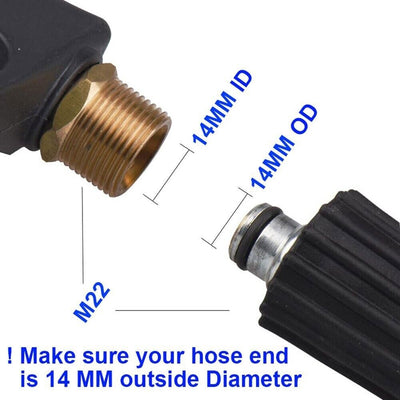 1/4" High Pressure Washer Gun 4000 PSI Car Wash Foam Spray Short Wand
