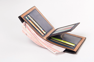 Men's Bifold Leather Credit ID Card Holder Wallet Billfold Purse