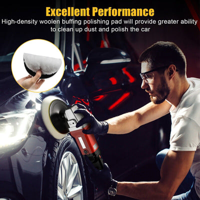 5PCS 6" Buffing Polishing Pad Wool Wheel Mop Kit For Car Polisher
