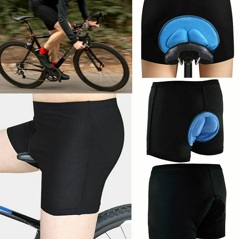Men Women Cycling Shorts Bicycle Bike Underwear Pants With Sponge Gel, featuring padded design for comfort during rides.