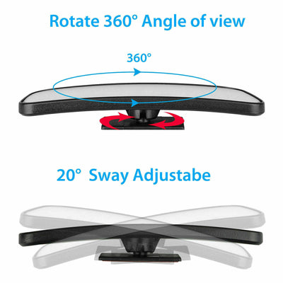 2x 360° Stick on Rear View Auxiliary Blind Spot Mirror Wide Angle Car