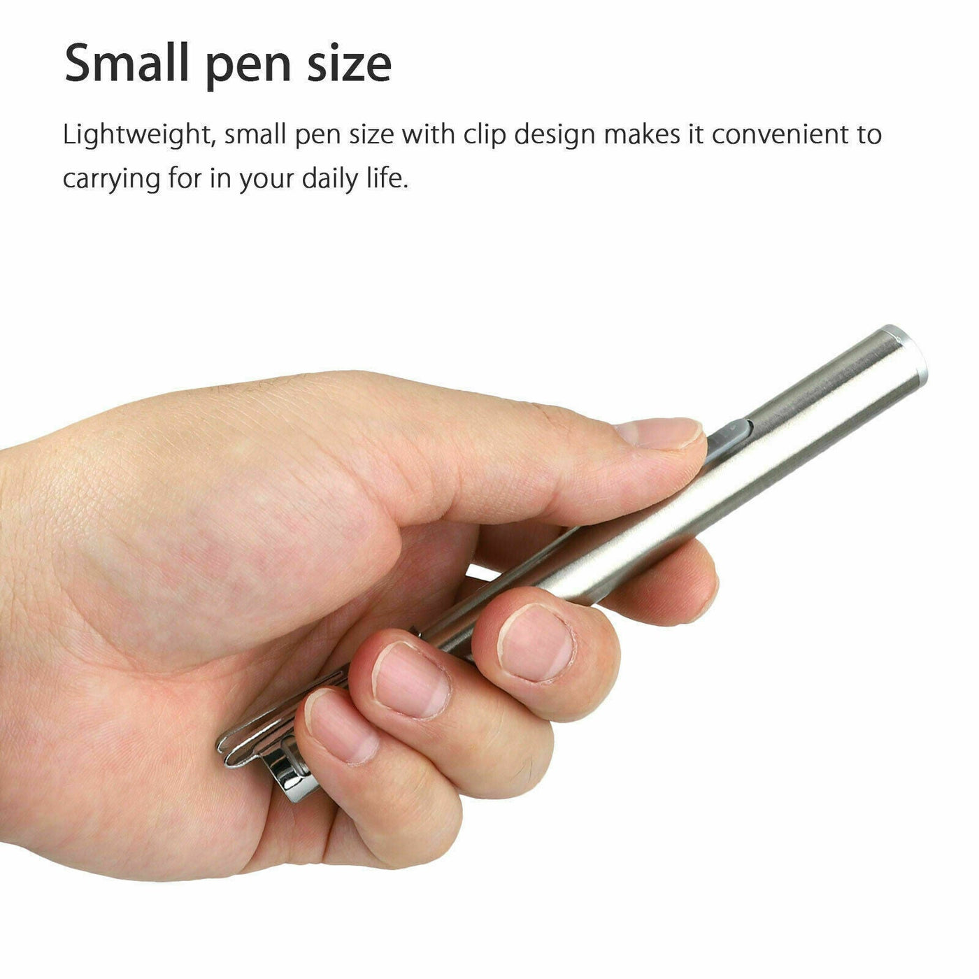 5" LED USB Rechargeable Mini Tactical Flashlight Stainless Steel Torch