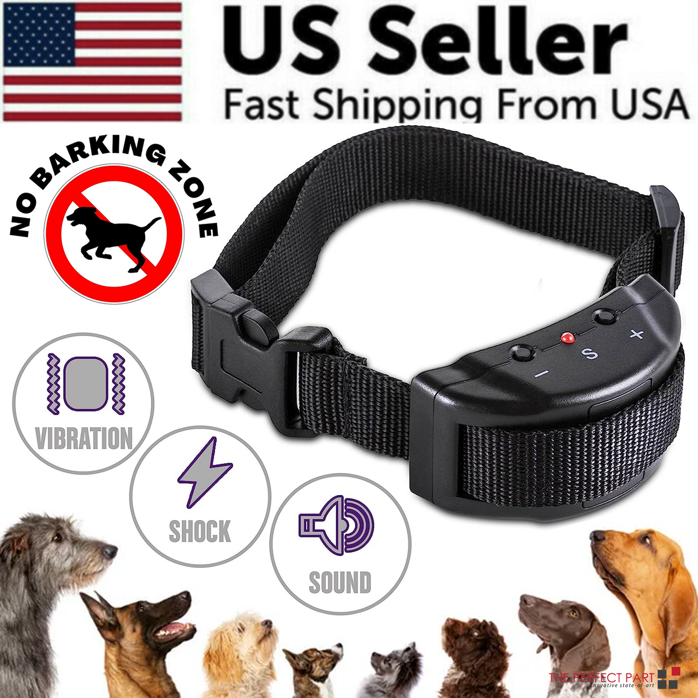 Automatic Anti Bark Barking Dog Shock Control Collar Device Large
