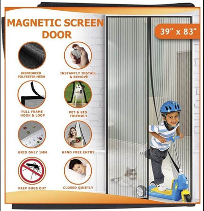 Magnetic Screen Door Mesh Curtain Durable Heavy Duty Mosquito Net Bug with pet-friendly features and easy installation.