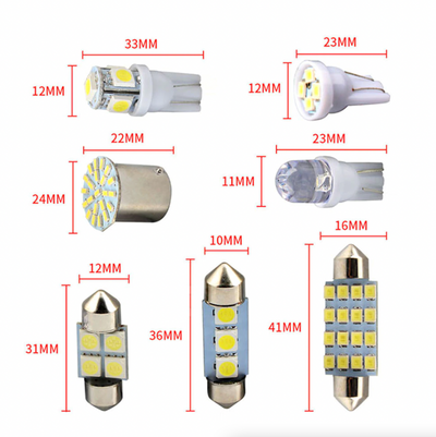 28pcs Car Interior White Combo LED Map Dome Door Trunk License Plate