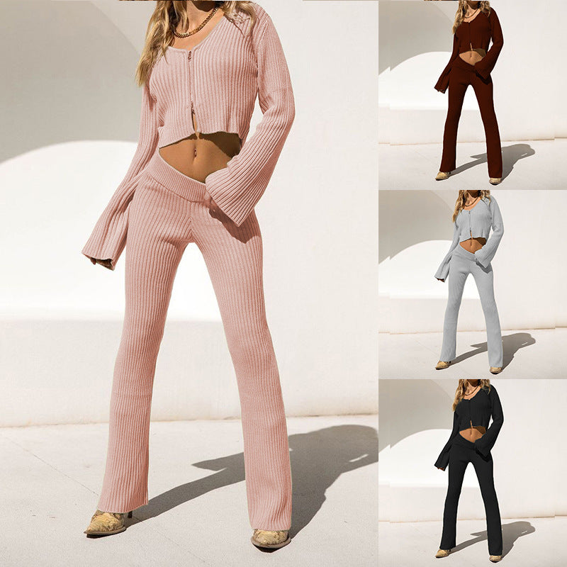 CozyEdge™ – 2-Piece Zip-Up Lounge Set with Cardigan Look