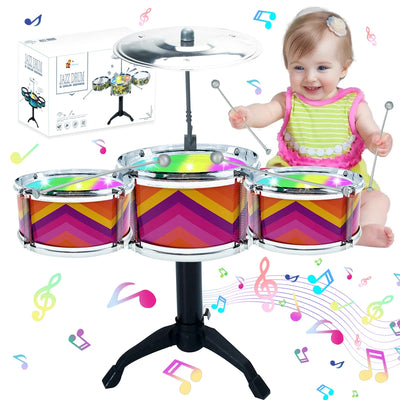 Kids Drum Set for Toddlers 1-3, Drum Set for Kids 3-5, Musical Jazz Drum Toys for 3 4 5 6 7 Years Girls