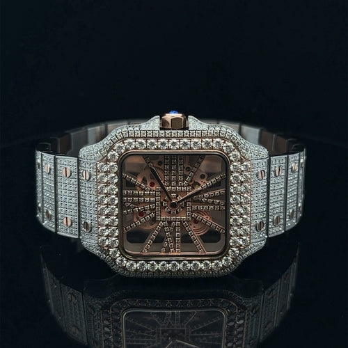 NEBULA STEEL ROSE GOLD MOISSANITE WATCH ICED OUT I 5900642