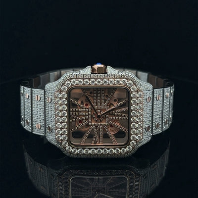 NEBULA STEEL ROSE GOLD MOISSANITE WATCH ICED OUT I 5900642