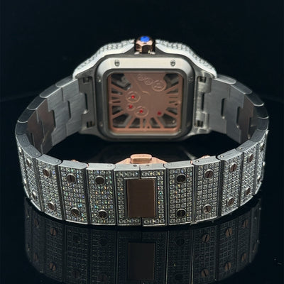NEBULA STEEL ROSE GOLD MOISSANITE WATCH ICED OUT I 5900642