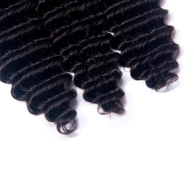 10A Grade 3/4 Loose Deep Wave bundles with 4x4 Closures & 13x4 Frontal