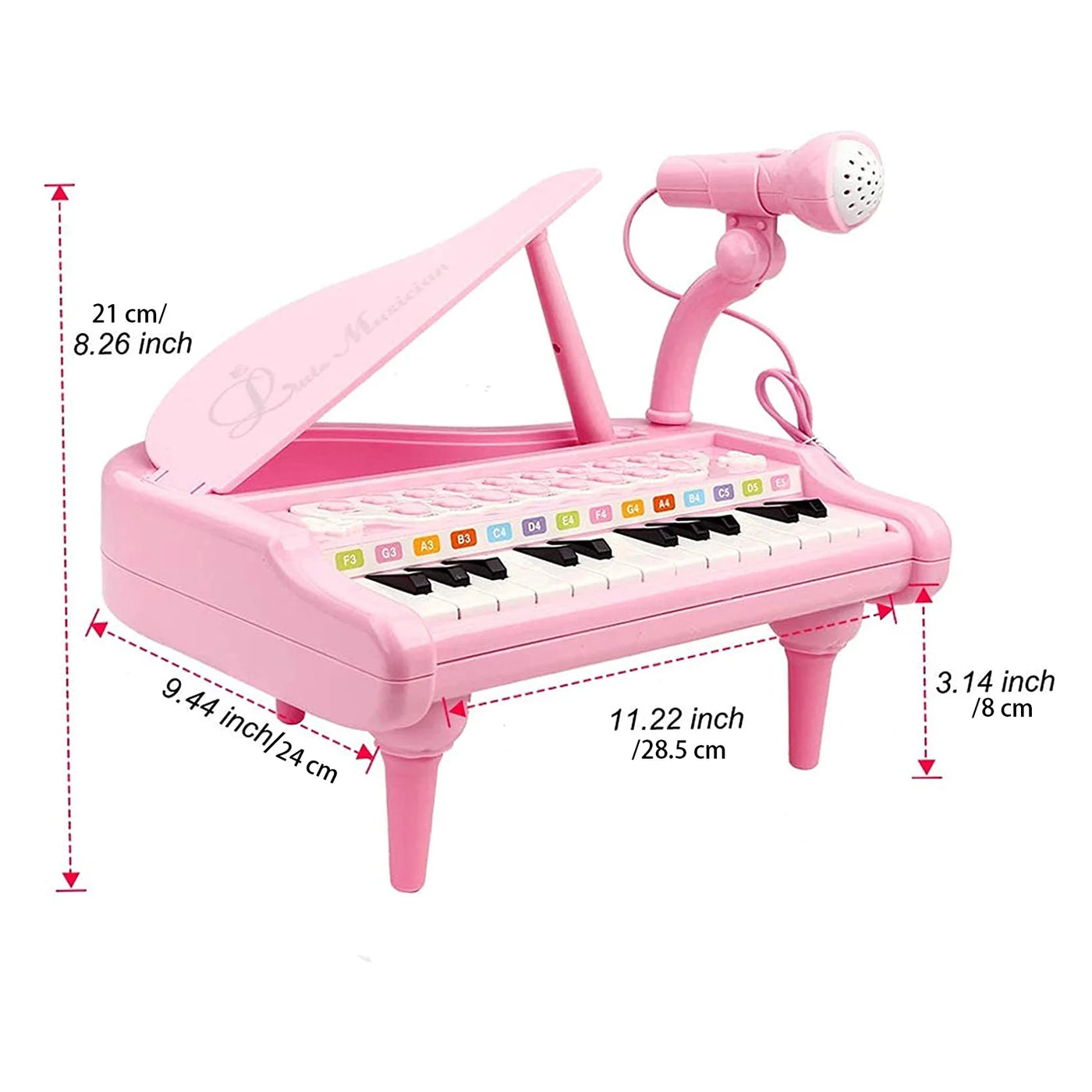 Kids Piano for Toddlers, 24 Keys Piano for Kids Ages 3-5 with Built-In Microphone & Music Modes, Educational Musical Instrument Toys Piano for Toddler Girl Toys Baby (Pink)