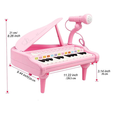 Kids Piano for Toddlers, 24 Keys Piano for Kids Ages 3-5 with Built-In Microphone & Music Modes, Educational Musical Instrument Toys Piano for Toddler Girl Toys Baby (Pink)