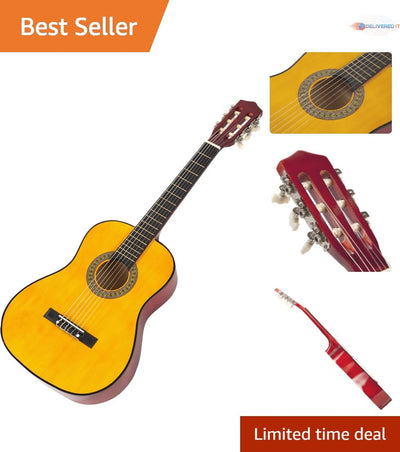 Junior Classical Guitar 34In Natural Wood Nylon Strings for Kids Learning
