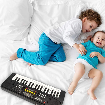 Kids Piano, Kids Keyboard 37 Keys Portable Electronic Musical Instrument Multi-Function Music Piano for Kids Early Learning Educational Toy Birthday Xmas Day Gifts (Black)