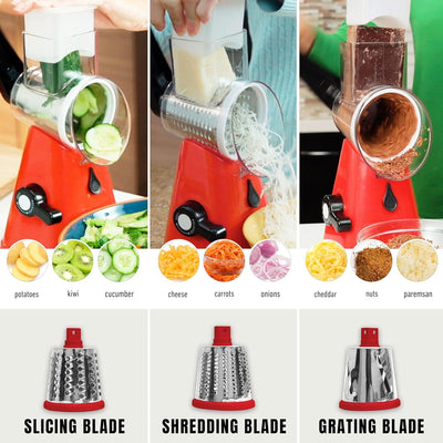 Rotary Cheese Grater with Handle, Cheese Grater Hand Crank, Fast Cutting Grater