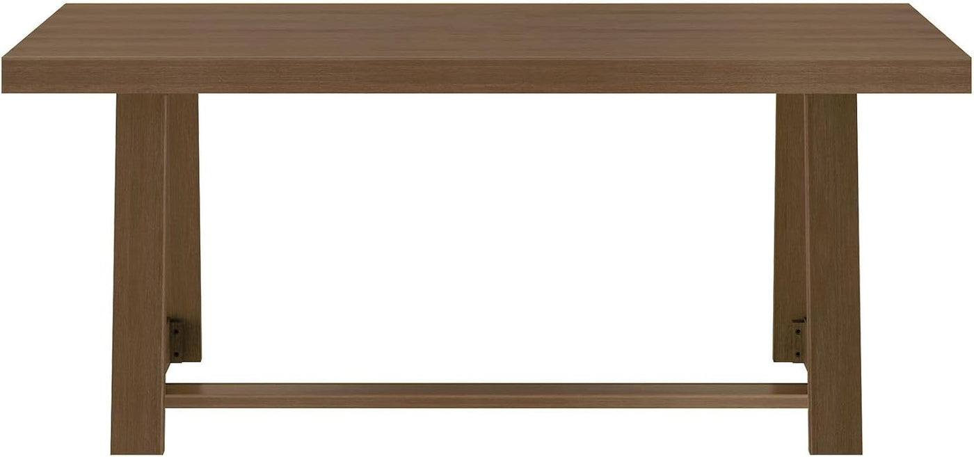 72 Inch Farmhouse Dining Table, Solid Wood Rustic Kitchen Table, Large