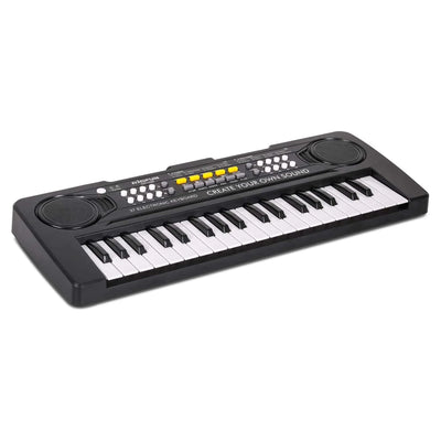 Kids Piano, Kids Keyboard 37 Keys Portable Electronic Musical Instrument Multi-Function Music Piano for Kids Early Learning Educational Toy Birthday Xmas Day Gifts (Black)