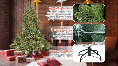 9FT Full-Shape Christmas Tree with 1100 UL Lights – PE/PVC Mixed