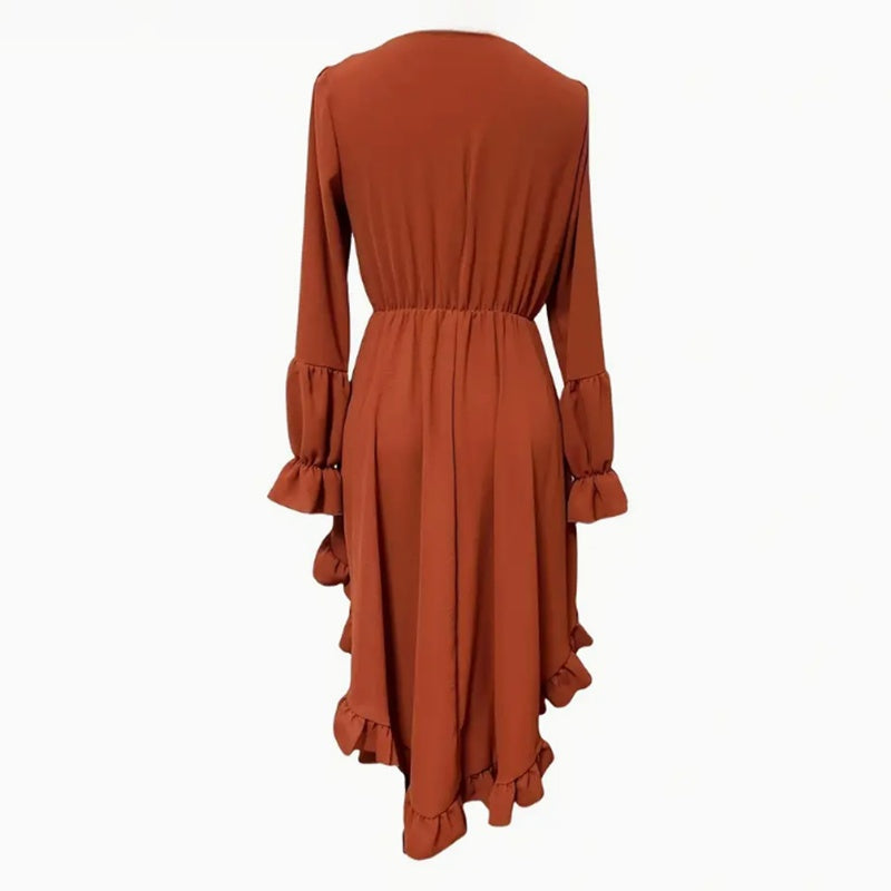 Women Sexy Deep V Neck Western Denim Dress Without Belt
