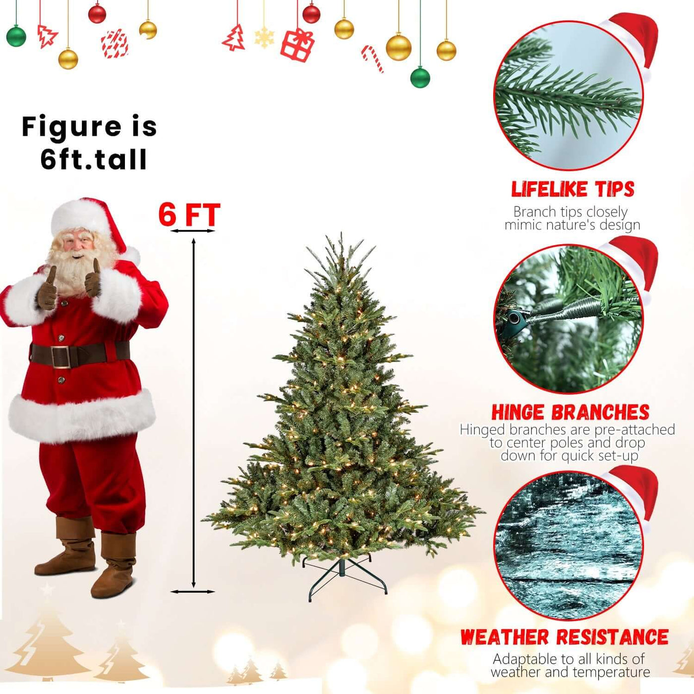 9FT Full-Shape Christmas Tree with 1100 UL Lights – PE/PVC Mixed
