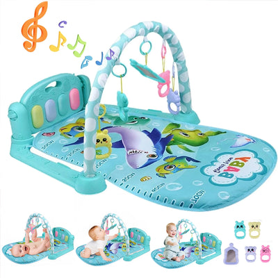 3-In-1 Baby Play Mat & Activity Gym for Infant, Blue