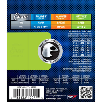 19077 Electric Steel Optiweb Light 10-52 Electric Guitar Strings