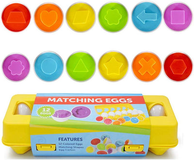 Easter Matching Eggs Connect Eggs Parlour Games Toys Gifts for 1 2 3 Years Old Kids Toddler Baby Girls Boys Shape Color