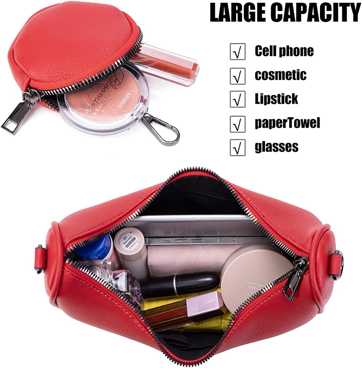 Small Crossbody Hobo Handbags for Women, Multipurpose Soft Shoulder Bag Lightweight Retro Tote Bag with Coin Purse 2Pcs/Set