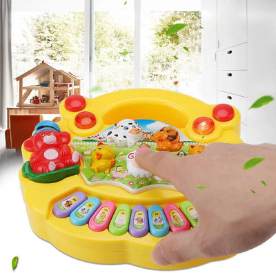 Baby Music Keyboard Piano Drum Set, Baby Piano Light up Animal Musical Toys,Infant Piano Toys for 1-3, Toddler Piano 6 12 18 24 Months Early Educational Toys