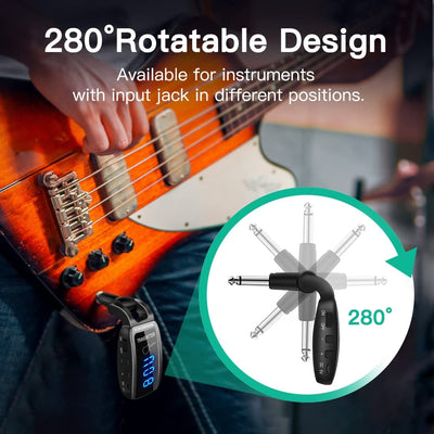 Sistema Inalambrico Para Guitarra Receptor De Transmisor Audio Recargable 15Cana